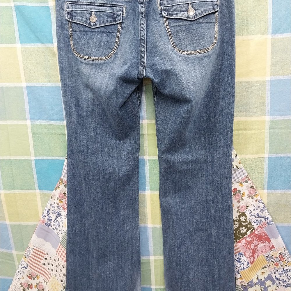 2486 Jeaniemade Size 13j Vigoss Collection Upcycled Bell-Bottom Jeans - Picture 5 of 7